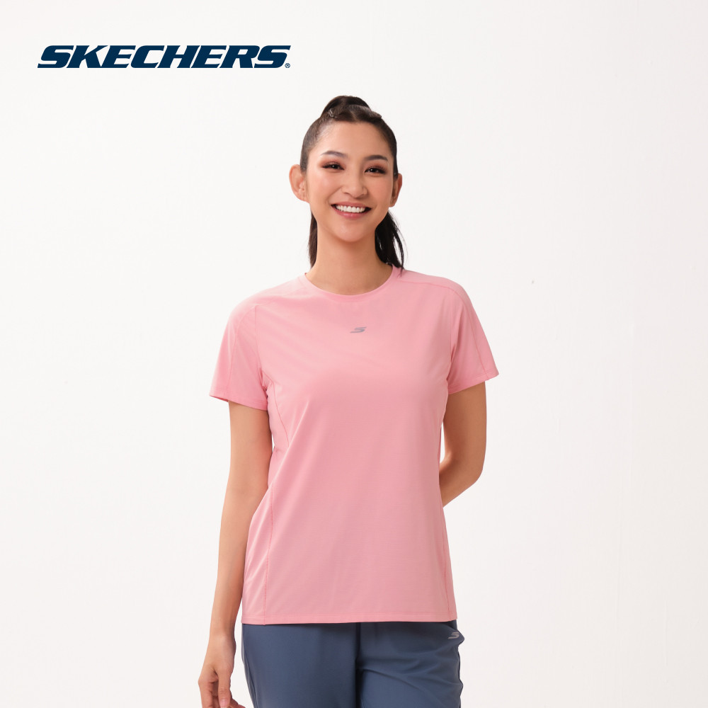 Skechers สเก็ตเชอร์ส เสื้อยืดแขนสั้นผู้หญิง Women Running Performance Short Sleeve Tee - SP126W004-02F1