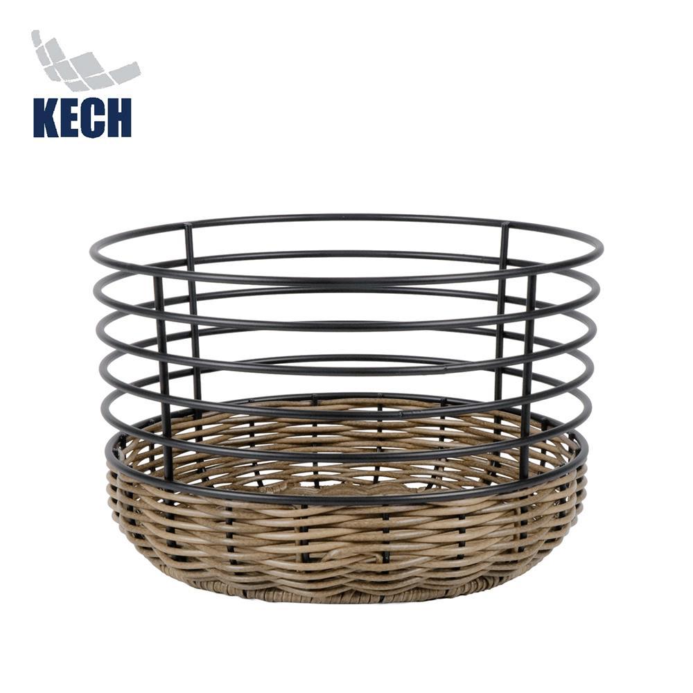 KECH ตะกร้าหวายเทียมทรงกลมสูง  HAZEL 25x25x15 ซม. จัดส่งโดย HomePro