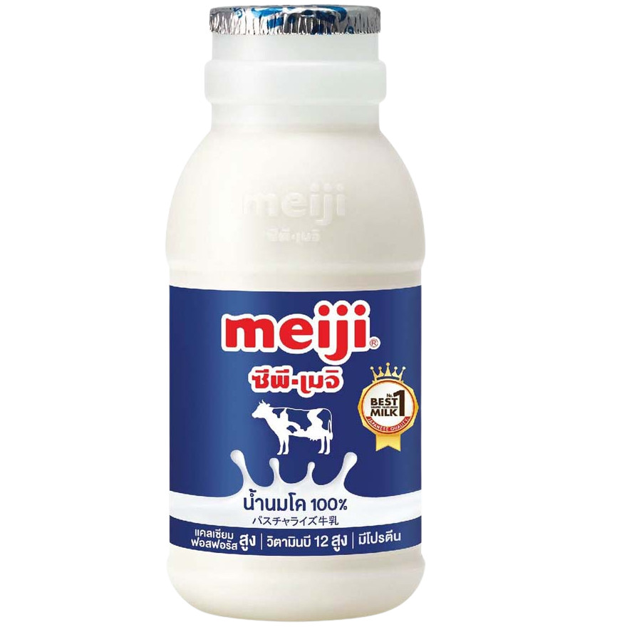 [8850329120116] Meiji Fresh Milk 200 Cc. (112) เมจิ พาสเจอร์ไรส์ รสจืด 200 ซีซี