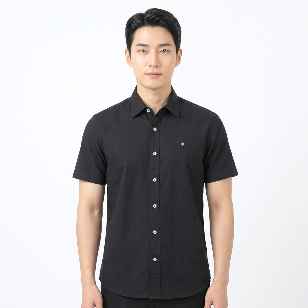 John Henry เสื้อเชิ้ตผู้ชายแขนสั้น ทรงเข้ารูป รุ่น JH S426MSSSM12 - สีดำ