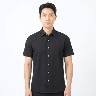 John Henry เสื้อเชิ้ตผู้ชายแขนสั้น ทรงเข้ารูป รุ่น JH S426MSSSM12 - สีดำ