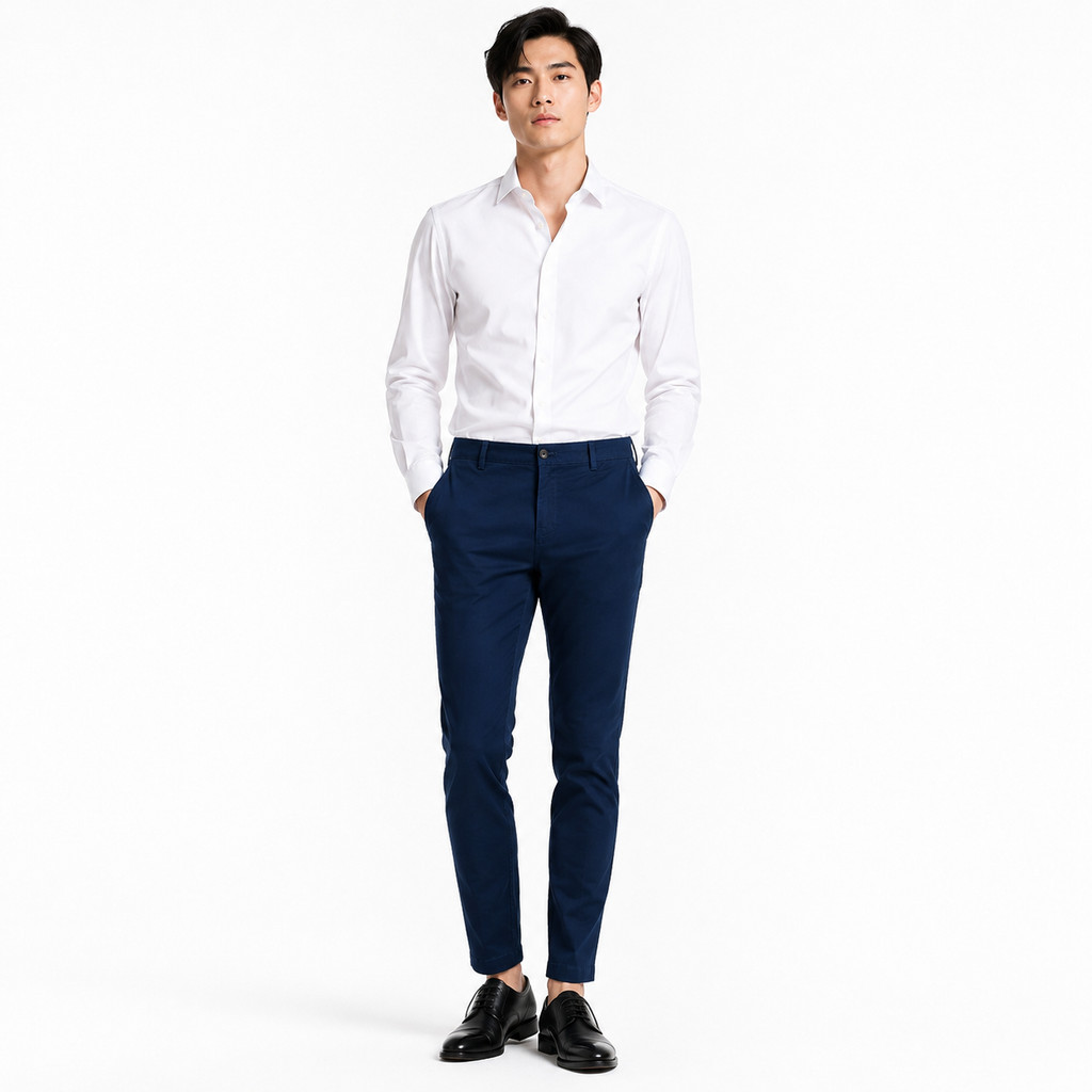 John Henry กางเกงผู้ชายขายาว ทรงเข้ารูป รุ่น JH S426MPTSM18 - สีน้ำเงิน
