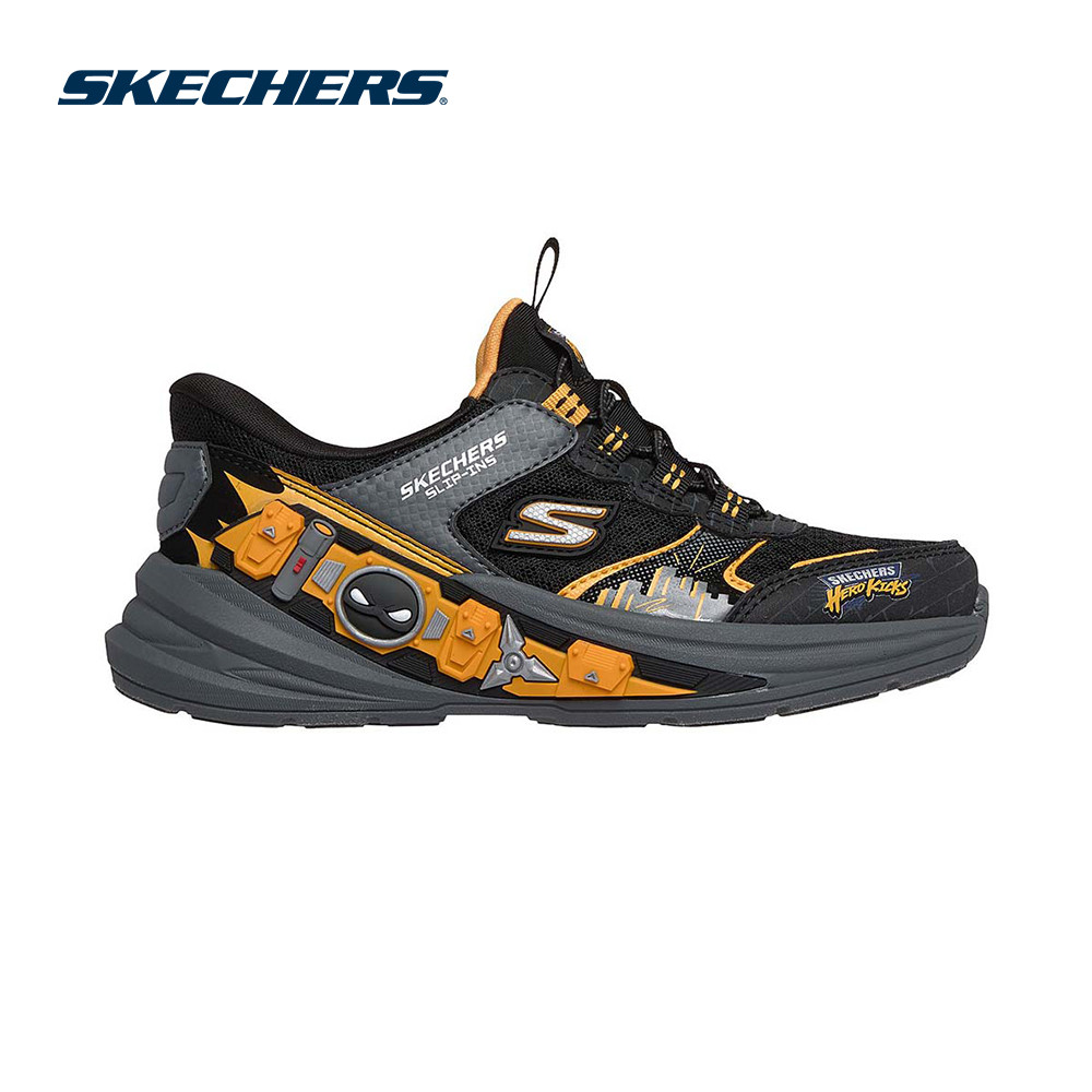 Skechers สเก็ตเชอร์ส รองเท้าเด็กผู้ชาย Boys Slip-Ins Hyper-Quest Where's My Skechers Shoes - 404212L-BKYL (latest)