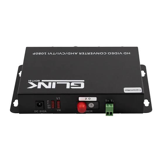 ตัวแปลงสัญญาณ Fiber Video Converter GLINK 4 Channel (20km) รุ่น GCVT-01 สำหรับกล้องอนาล็อก