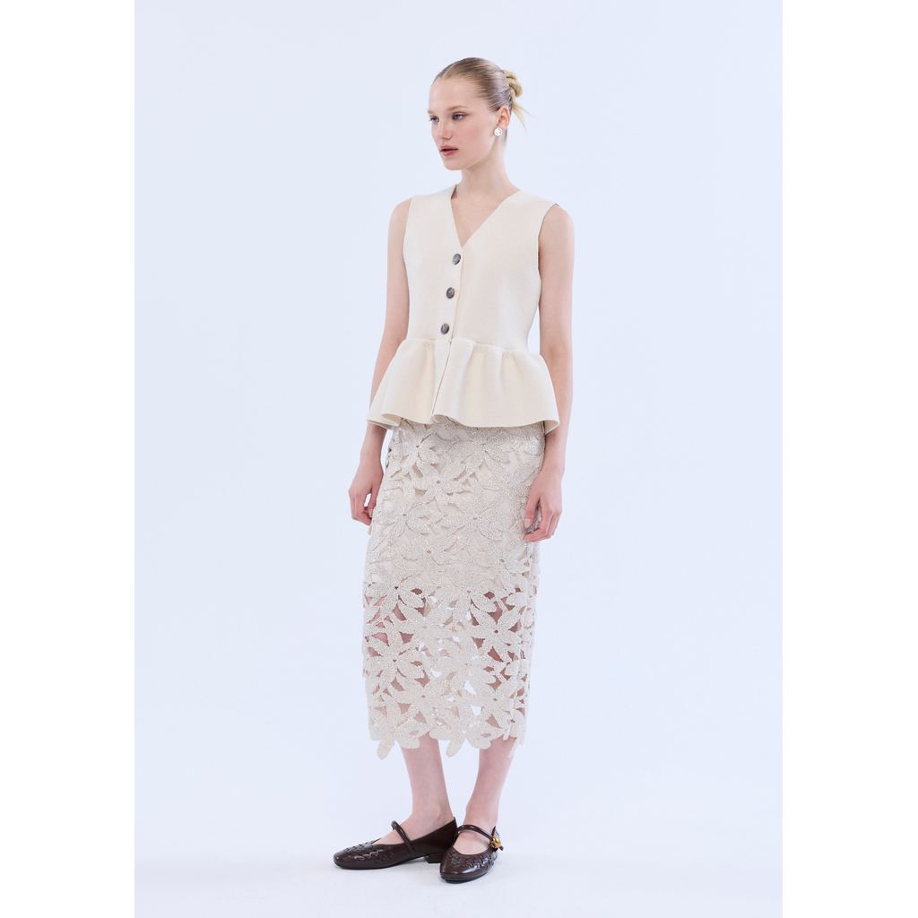 QUINN - Knitted Button Flare Top เสื้อกั๊ก (Q26FGWA067) — صورة 4