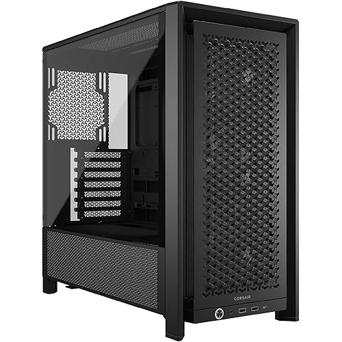 CORSAIR FRAME 4000D RS Modular High Airflow Mid-Tower PC Case, สีดําสามารถรองรับหม้อน้ํา 360 มม. หลา