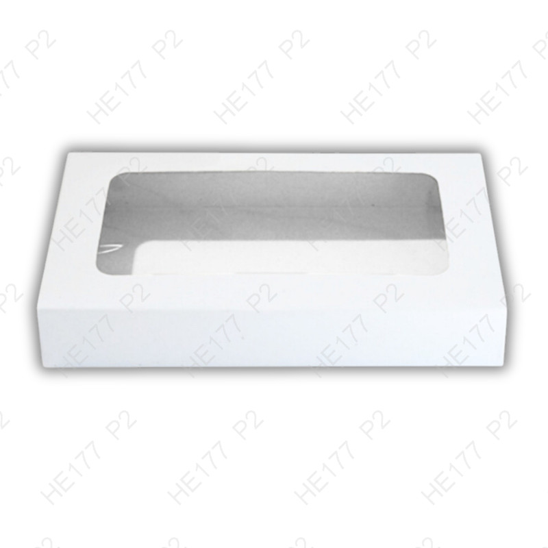 กล่องเหลี่ยมผืนผ้าไซส์Mขาวเจาะ"22 x 12  x 4 cm(1แพ็คย่อย X10ใบ)|HE177_S_P2