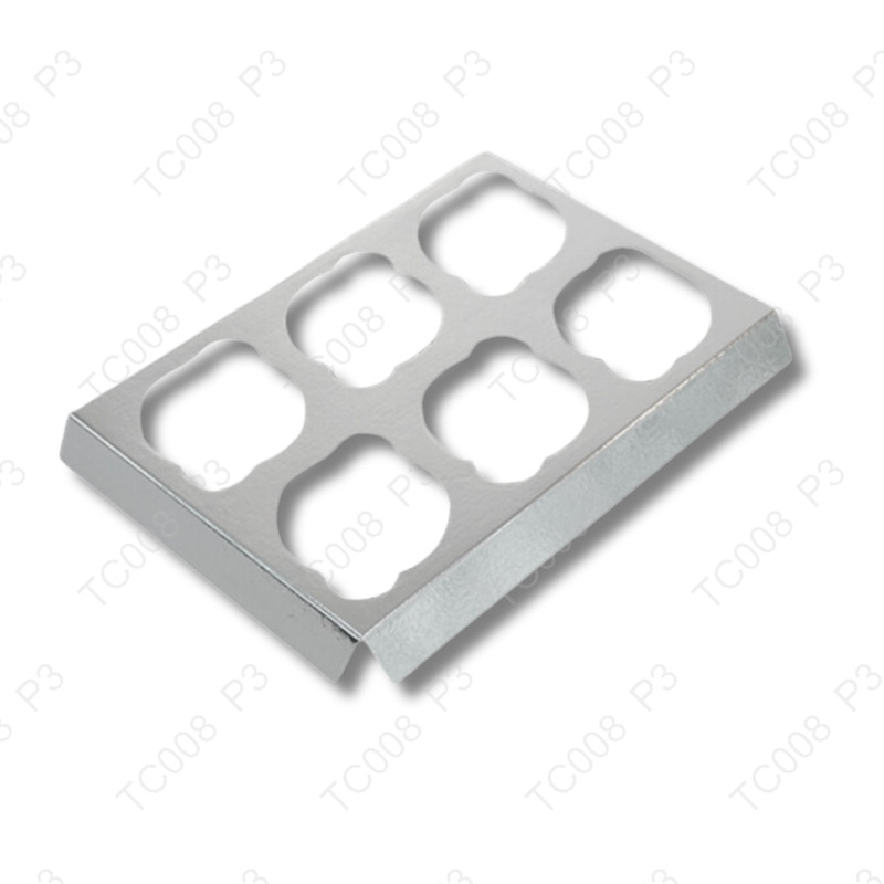 ฐานรองคัพเค้กเงิน6หลุม16.5 x 24.2 cm.(1แพ็คย่อย X10ใบ)|TC008_S_P3