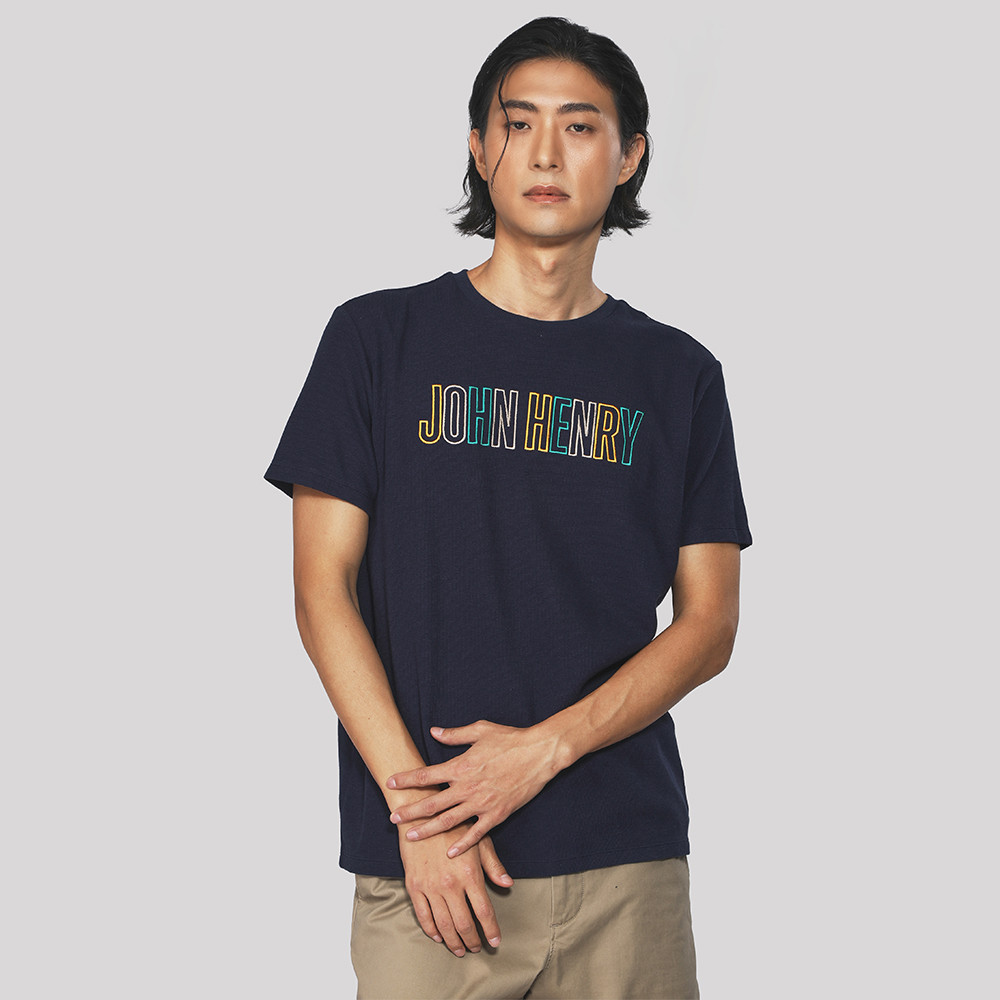 John Henry เสื้อยืดผู้ชาย ทรงเข้ารูป รุ่น JH F425MTSSM09 - สีกรมท่า