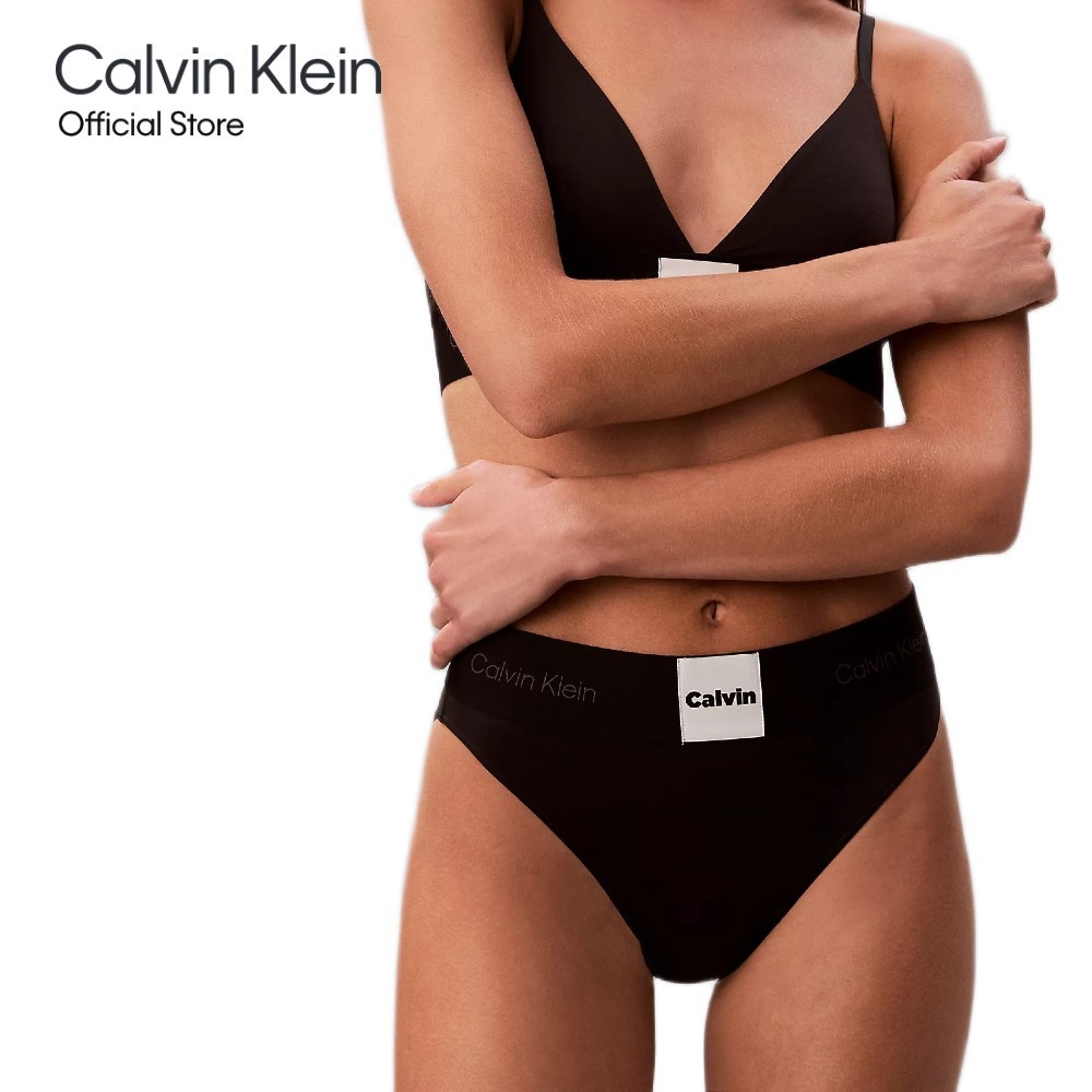 CALVIN KLEIN กางเกงชั้นในผู้หญิง CALVIN KLEIN Graphic ทรง High Waist Bikini รุ่น QF8611 UB1-สีดำ