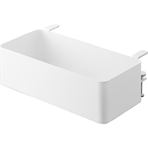 Yamazaki Basket next to table, white, W30 x D18 H9.5-11cm including adjustment screw tower desk, pos