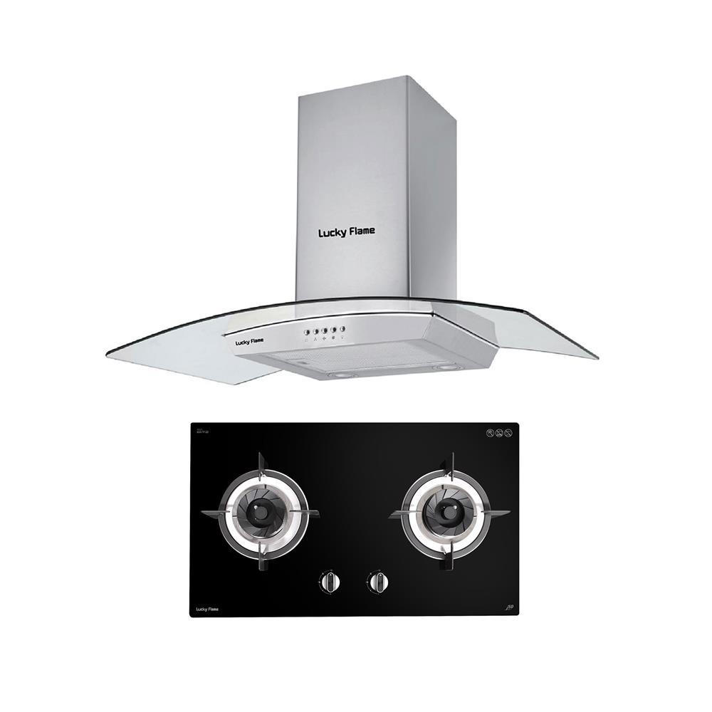 LUCKY FLAME เตาฝัง+เครื่องดูดควัน  LGS9122+RWAC19015 จัดส่งโดย HomePro