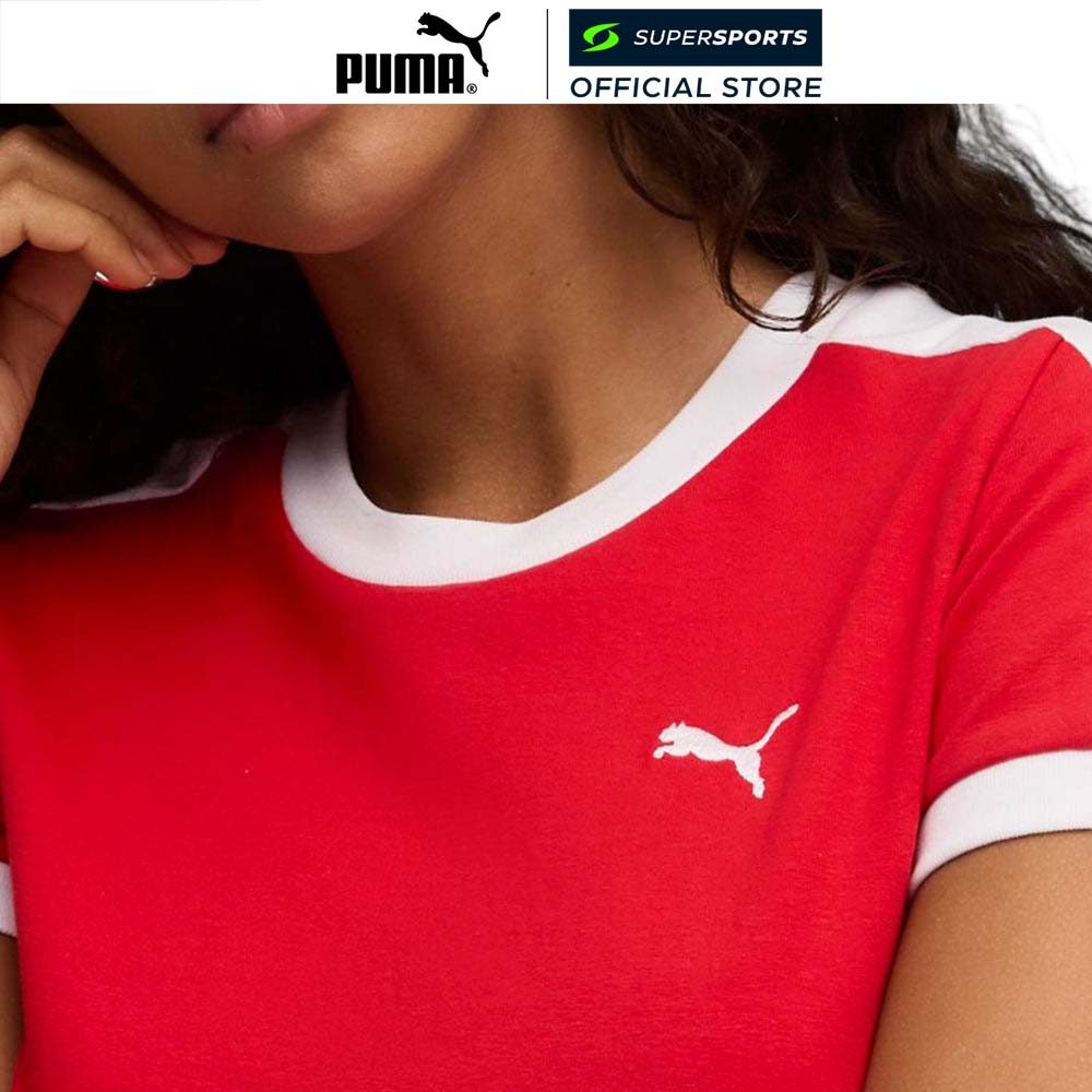 PUMA T7 Slim เสื้อยืดผู้หญิง สีแดง — صورة 5