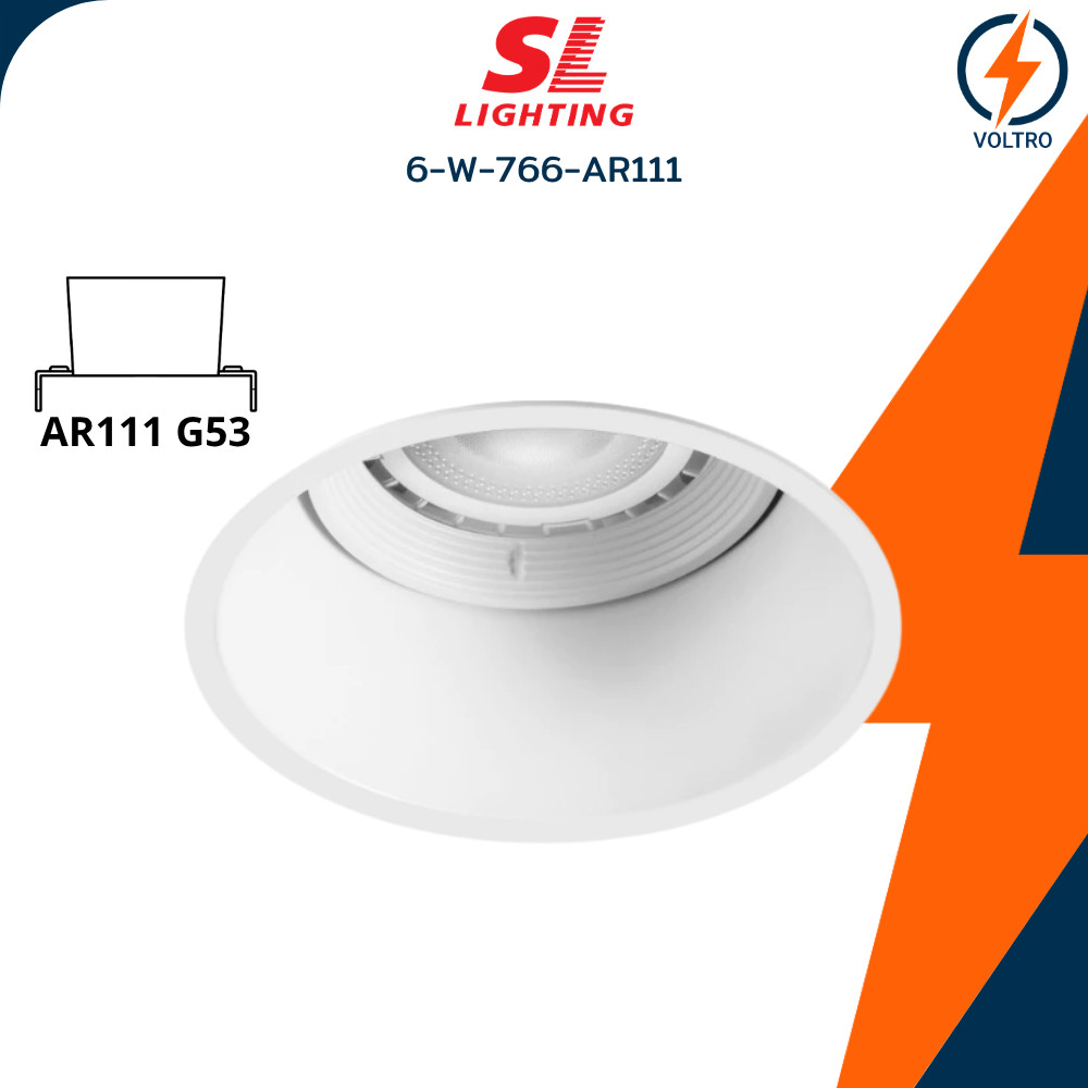 SL Lighting โคมไฟดาวน์ไลท์ฝังฝ้า รุ่น 6-W-766-AR111 ขั้ว G53 AR111 ปรับหน้าได้ สีขาว Downlight แท้