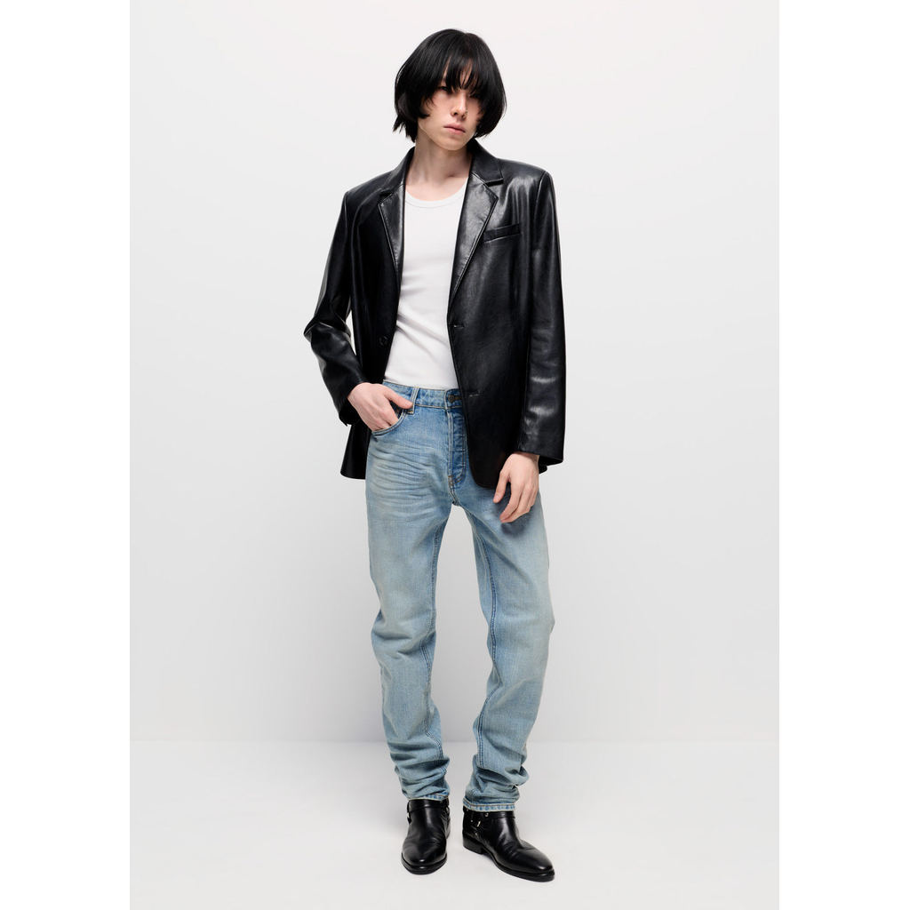 CPS กางเกงยีนส์ทรงสกินนี่สีฟอกอ่อน ผู้ชาย C P S ICONIC SKINNY LIGHT JEANS รุ่น C26SGMA081 (SS26#A1)