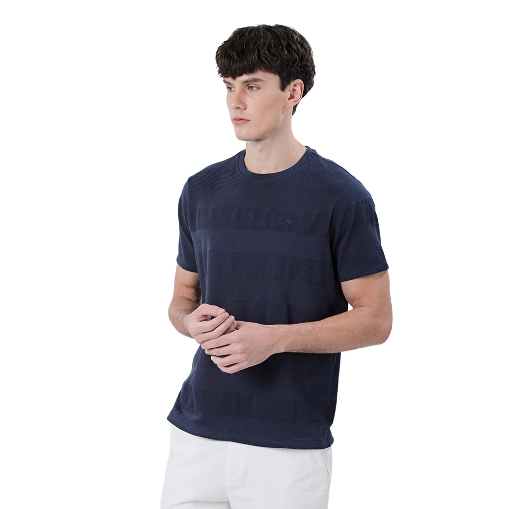 John Henry เสื้อยืดผู้ชาย ทรงเข้ารูป รุ่น JH S226MTSSM15 - สีกรมท่า