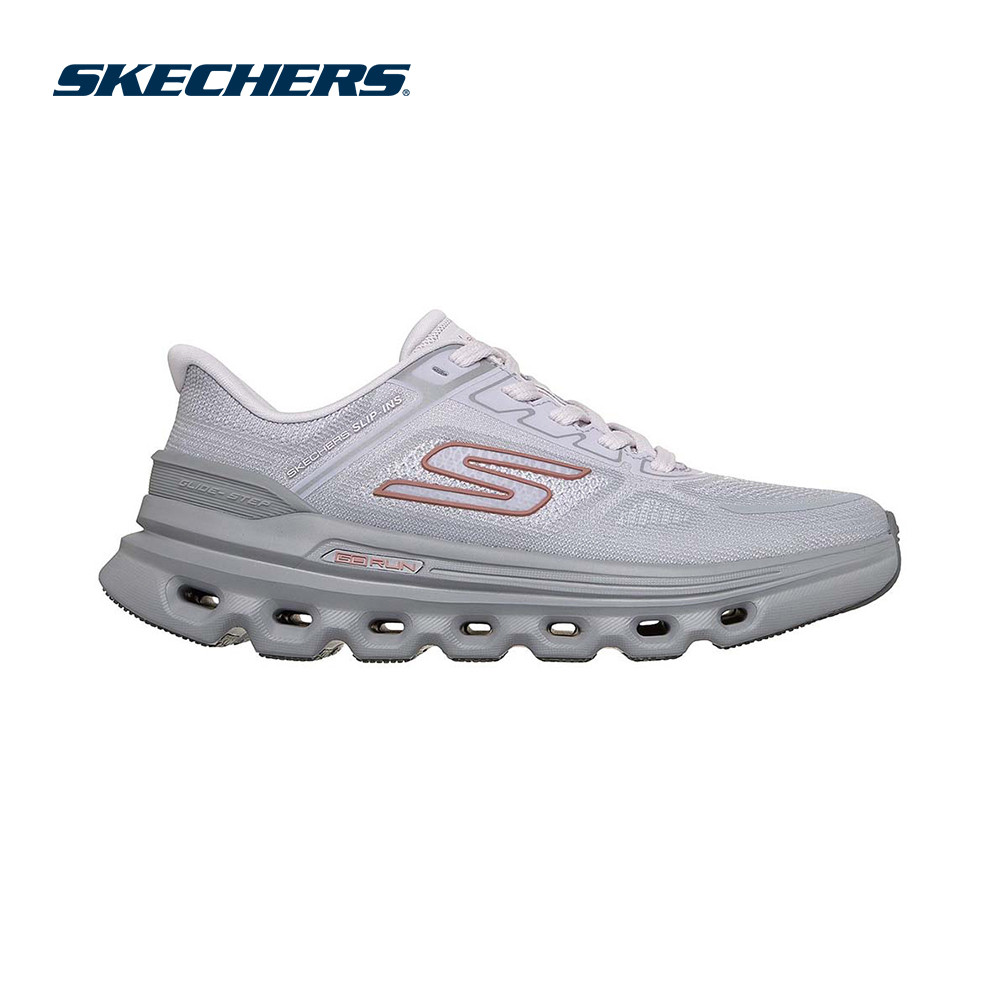 Skechers สเก็ตเชอร์ส รองเท้าวิ่งผู้หญิง Women Slip-Ins GOrun Glide-Step Arch Fit Running Shoes - 129800-GRY (latest)