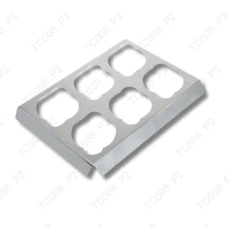 ฐานรองคัพเค้กเงิน6หลุม16.5 x 24.2 cm.(1แพ็คย่อย X10ใบ)|TC008_S_P2