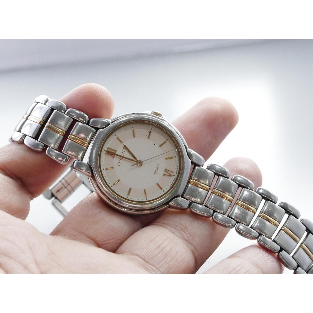 นาฬิกา Vintage มือสองญี่ปุ่น Seiko Lucent 8N21 6000 หน้าปัดตัวเลขโรมัน ผู้หญิง Quartz Integrated Bra