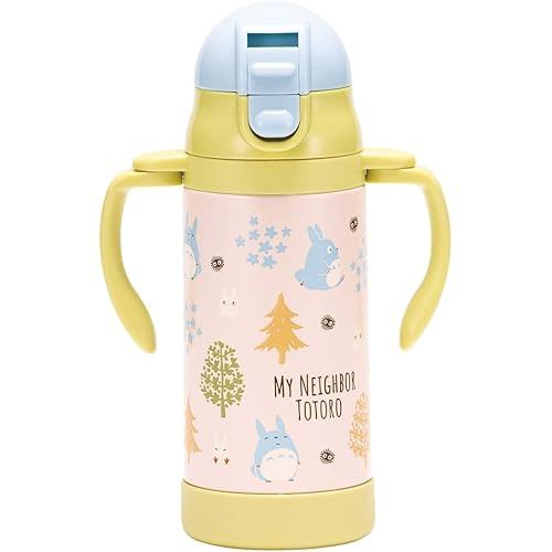 Skater 2WAY Stainless Steel Water Bottle with Two Handles and Straw 350ml Baby Mug Ghibli Totoro For