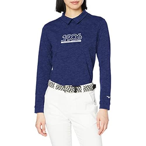 Mizuno golf wear Thermal back dot brushed shirt insulation 2 way stretch E2MA1731 Women blue depths 