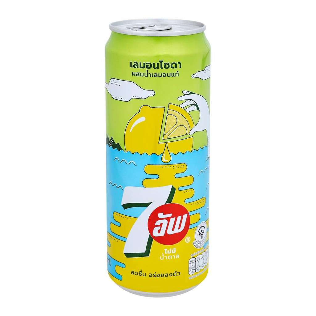 [0260027] 7Up No Sugar Lemon Soda 325Ml เซเว่นอัพ ไม่มีน้ำตาล เลมอนโซดา 325 มล.