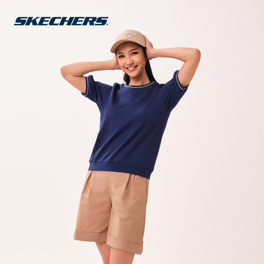 Skechers สเก็ตเชอร์ส เสื้อยืดแขนสั้นผู้หญิง Women Skechers Authentic Lounge Tee - SL226W189-00U6 (la