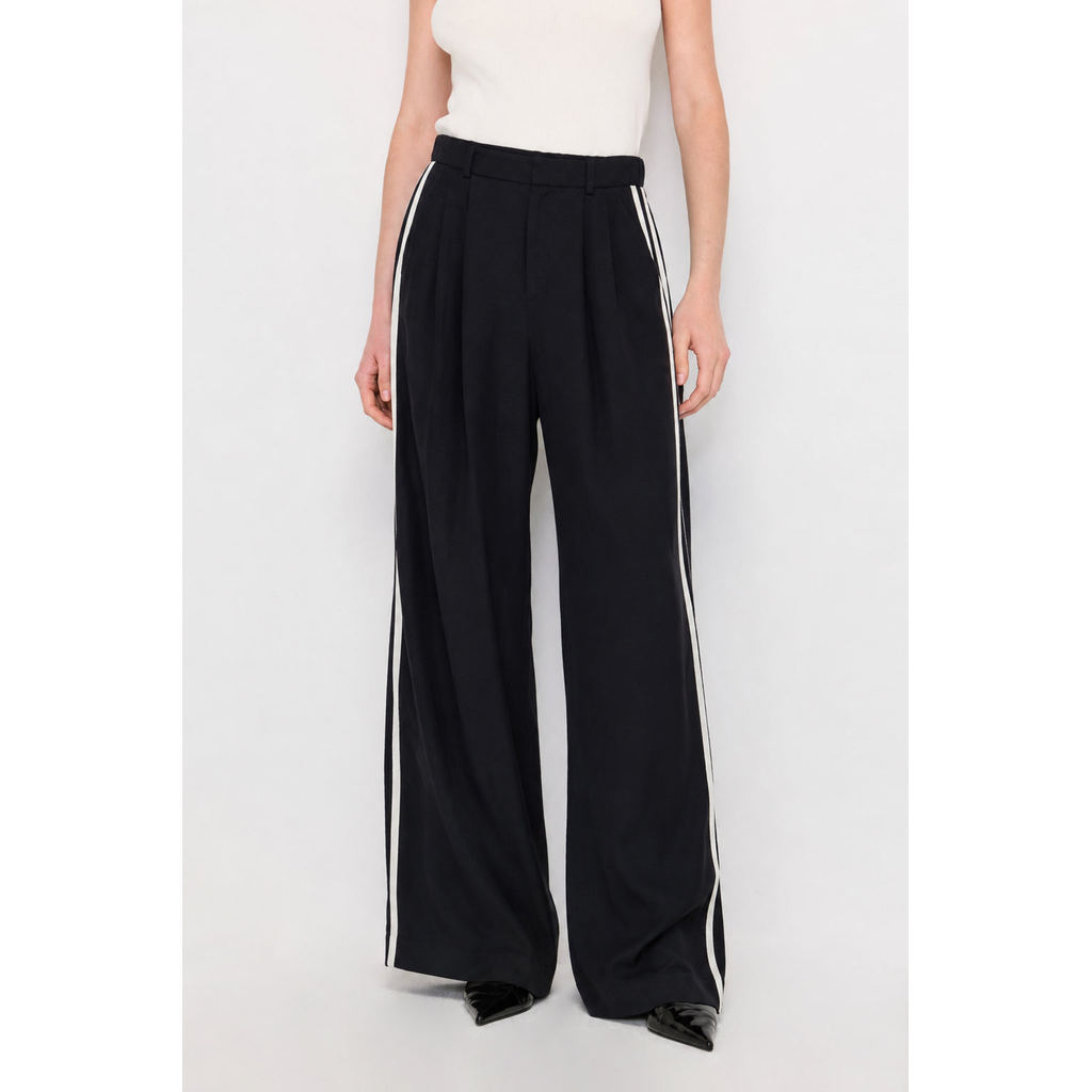 ROYAL IVY REGATTA - Contrast Side Stripe Wide-Leg Trousers Navy กางเกงขายาว (R26WGWA146) — صورة 3