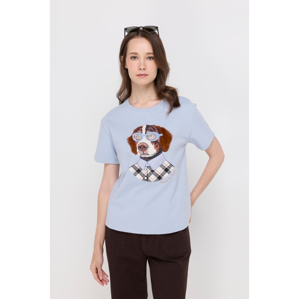 ROYAL IVY REGATTA - Prepster Dog Graphic French Terry T-Shirt Blue เสื้อยืด (R26WGWA014) — صورة 3