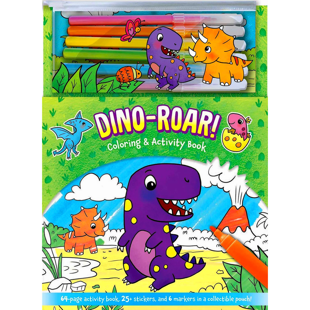 BBW หนังสือ DINO-ROAR! COLORING & ACTIVITY BOOK (MARKER POUCH) (UB)