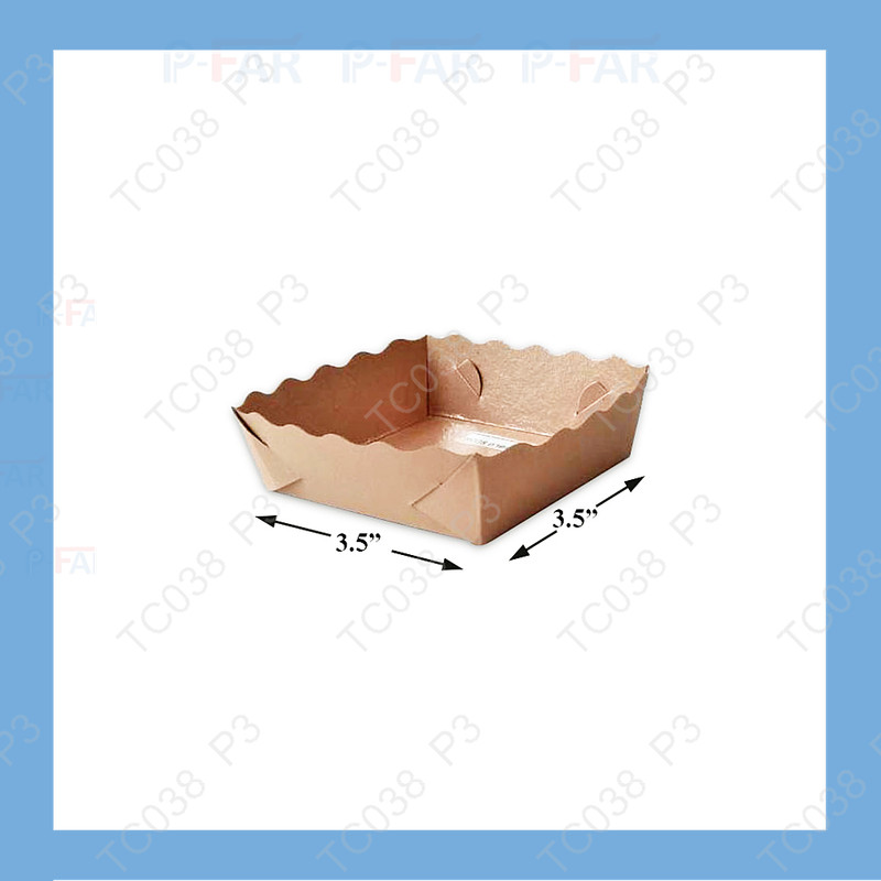 ถาดขนมปังแบนเล็กวอลนัทเคลือบในพิเศษ3.5x3.5นิ้ว(1แพ็ค X 100ใบ)|TC038_P3