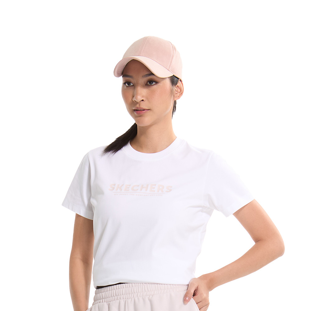 Skechers สเก็ตเชอร์ส เสื้อยืดแขนสั้นผู้หญิง Women Short Sleeve Tee Apparel - L125W048-00QF