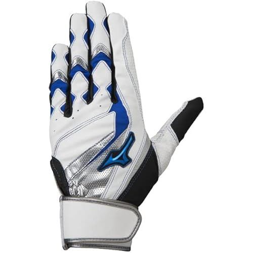 Mizuno Baseball Batting Gloves WILLDRIVE BLUE Junior for Both Hands 1EJEY245 01 White x Silver JM 18