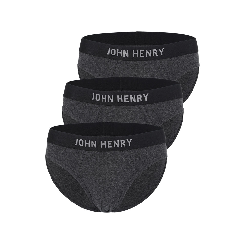 John Henry Underwear Fashion กางเกงชั้นในผู้ชาย ทรงบรี๊ฟ รุ่น JU JU2503 สีเทา แพ็ค3