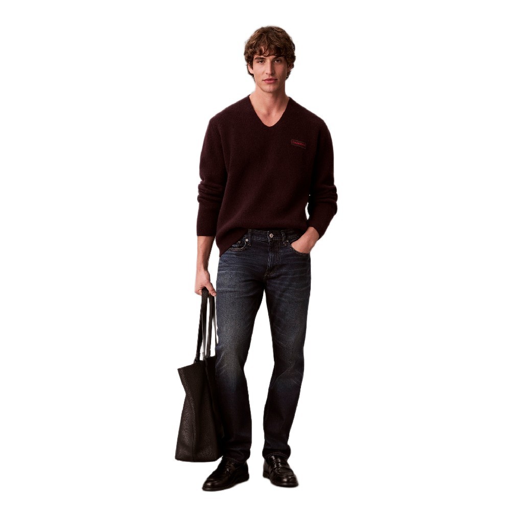 CALVIN KLEIN กางเกงยีนส์ขายาวผู้ชาย ทรง Slim รุ่น 4RE701G 2TH-สีน้ำเงินเข้ม - รูปที่ 3