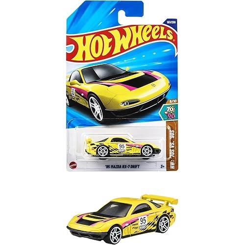 MATTEL Hot Wheels Basic Car 95 Mazda RX-7 Drift Ride-on Toy Minicar from 3 years old Yellow JFN71