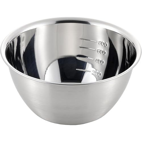 Yoshikawa Bowl, silver, 16 cm, graduated scale, fits just right SJ1392