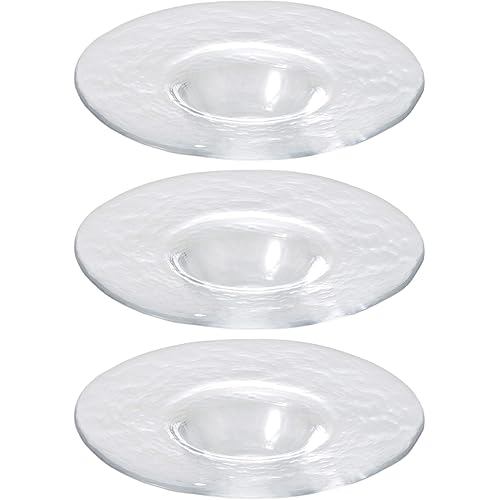 Orient Sasaki glass Toyo Sasaki Glass Dish Orbit Rimmed Ball 176, set of 3, made in Japan, large rou