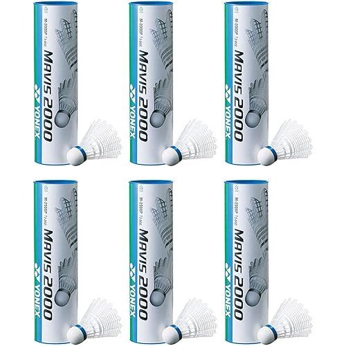YONEX Badminton Shuttle Mavis 2000P Nylon Natural Cork 6pcs x 6 cans 36 pcs MIDDLE Appropriate tempe
