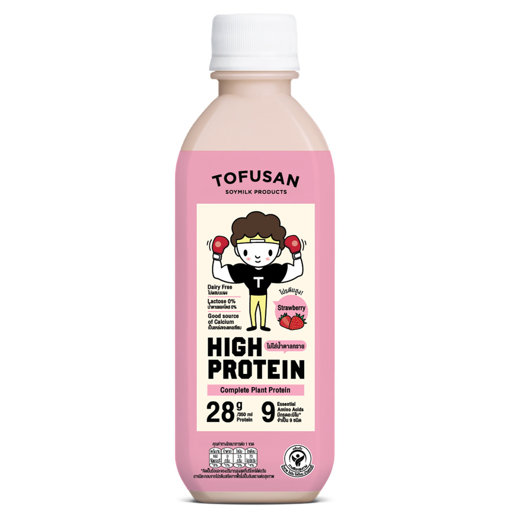 [0273752] Tofusan High Protein 0% Sugar Strawberry โทฟุซัง ไฮโปรตีน 0% น้ำตาล รสสตรอเบอร์รี่