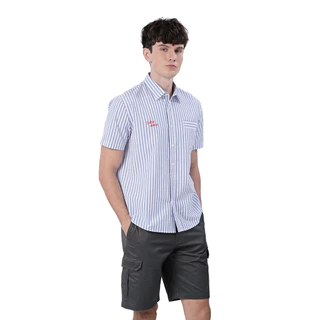 John Henry เสื้อเชิ้ตผู้ชายแขนสั้น ทรงเข้ารูป รุ่น JH S226MSSSM12 - สีกรมท่า