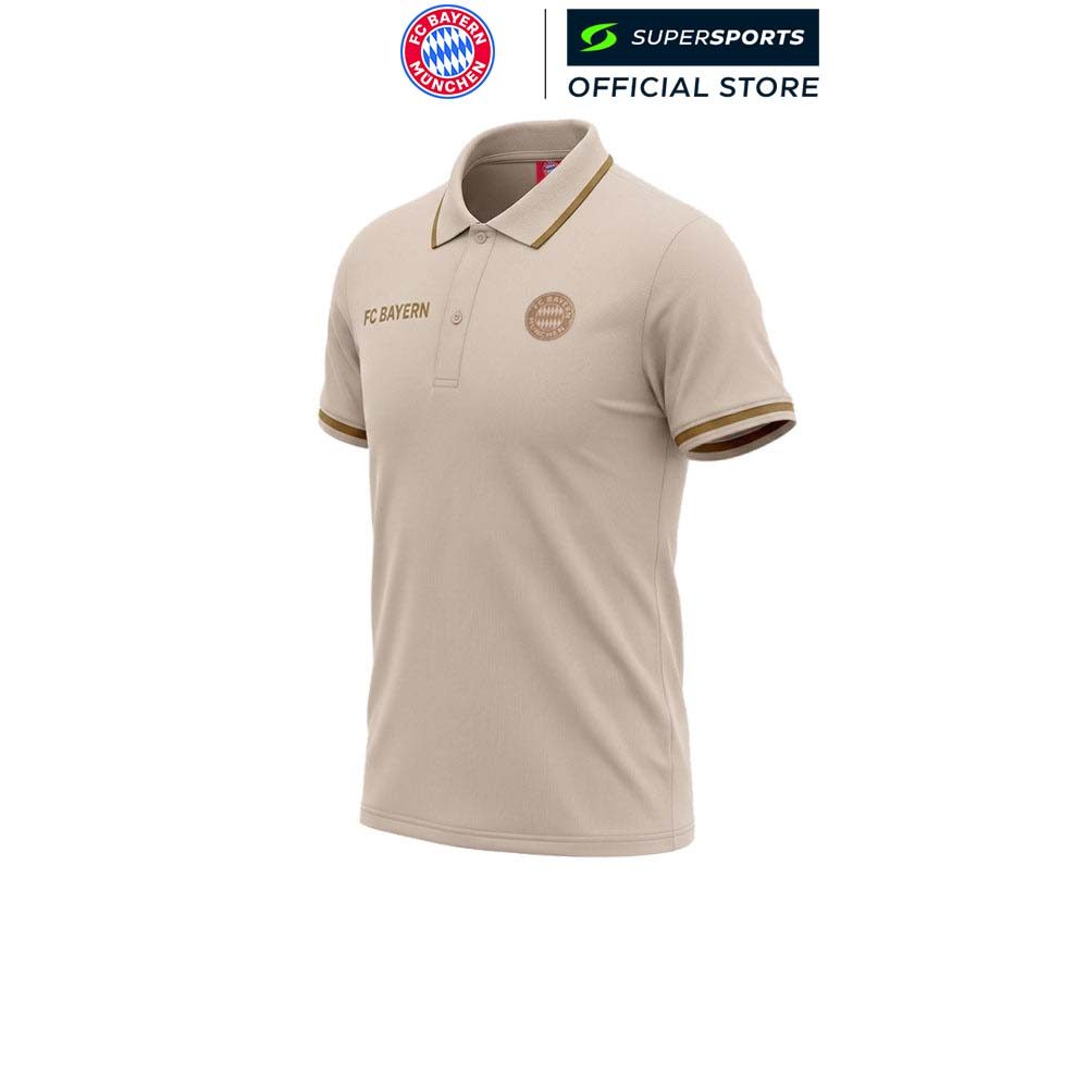 FC BAYERN MUNCHEN Beige Logo เสื้อโปโลผู้ชาย