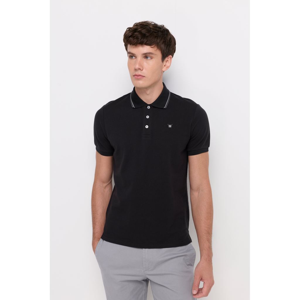 ROYAL IVY REGATTA - Pique Short Sleeve Polo Black เสื้อโปโล (R26WGMA005) — صورة 3