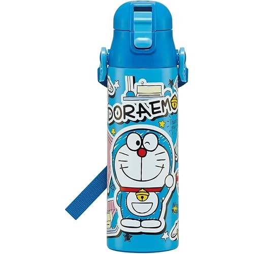 Skater Water Bottle Doraemon Sticker 580ml Straight Drink Stainless Steel Sports SDC6N-A