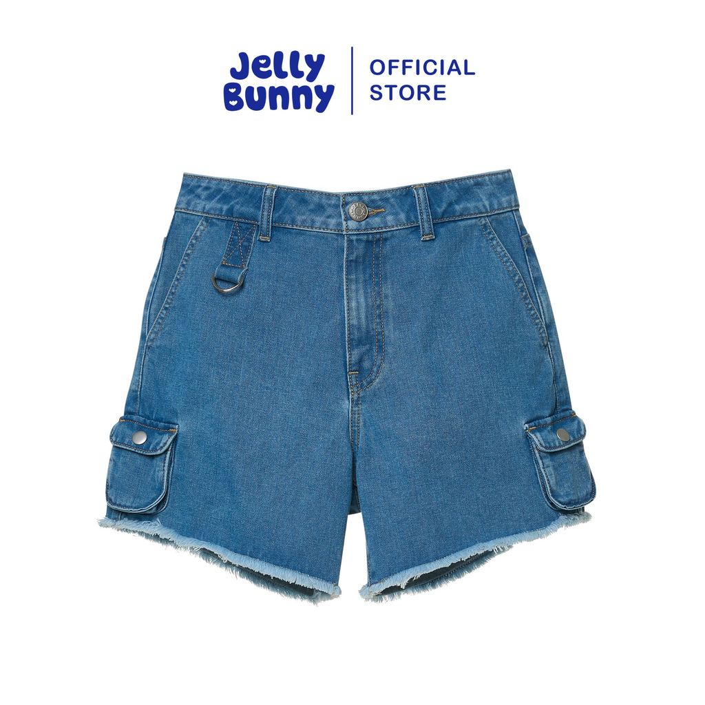 JELLY BUNNY กางเกงเดนิมขาสั้นแต่งขาด รุ่น B25WGWD003