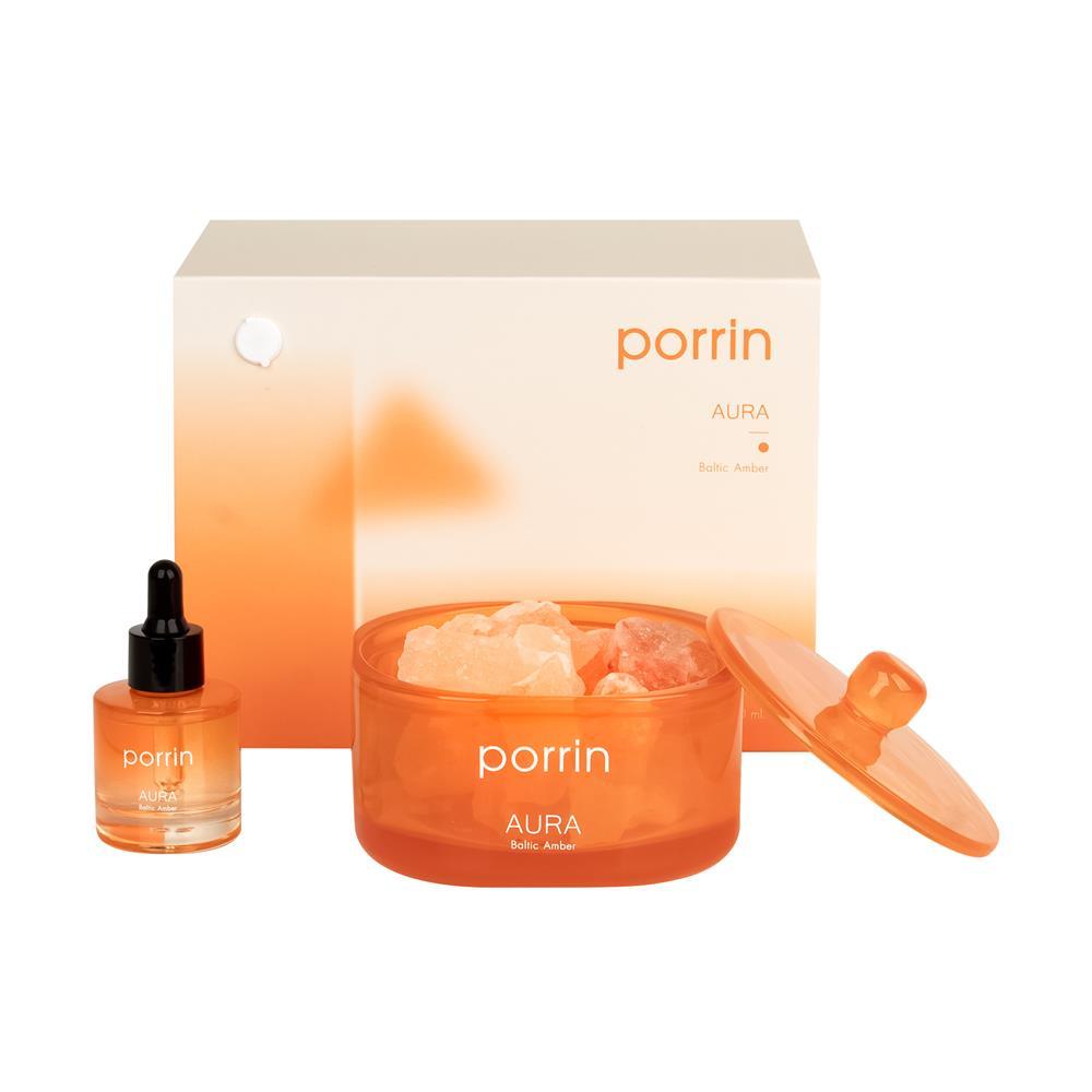 PORRIN ชุดหินอโรม่าพร้อมน้ำหอม  MOOD OF THE DAY 500 กรัม + 30 มล. AURA จัดส่งโดย HomePro