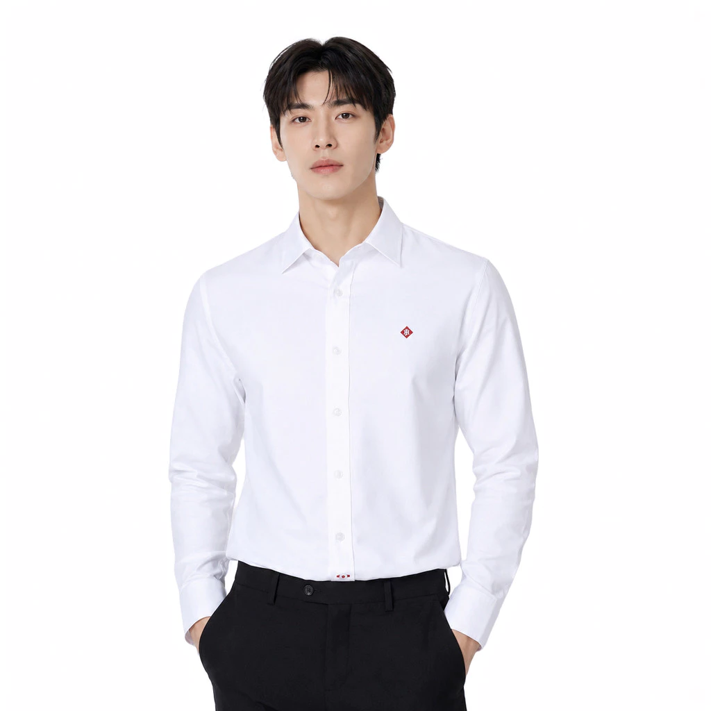 John Henry เสื้อเชิ้ตผู้ชายแขนยาว ทรงเข้ารูป รุ่น JH S426MSLSM14 - สีขาว