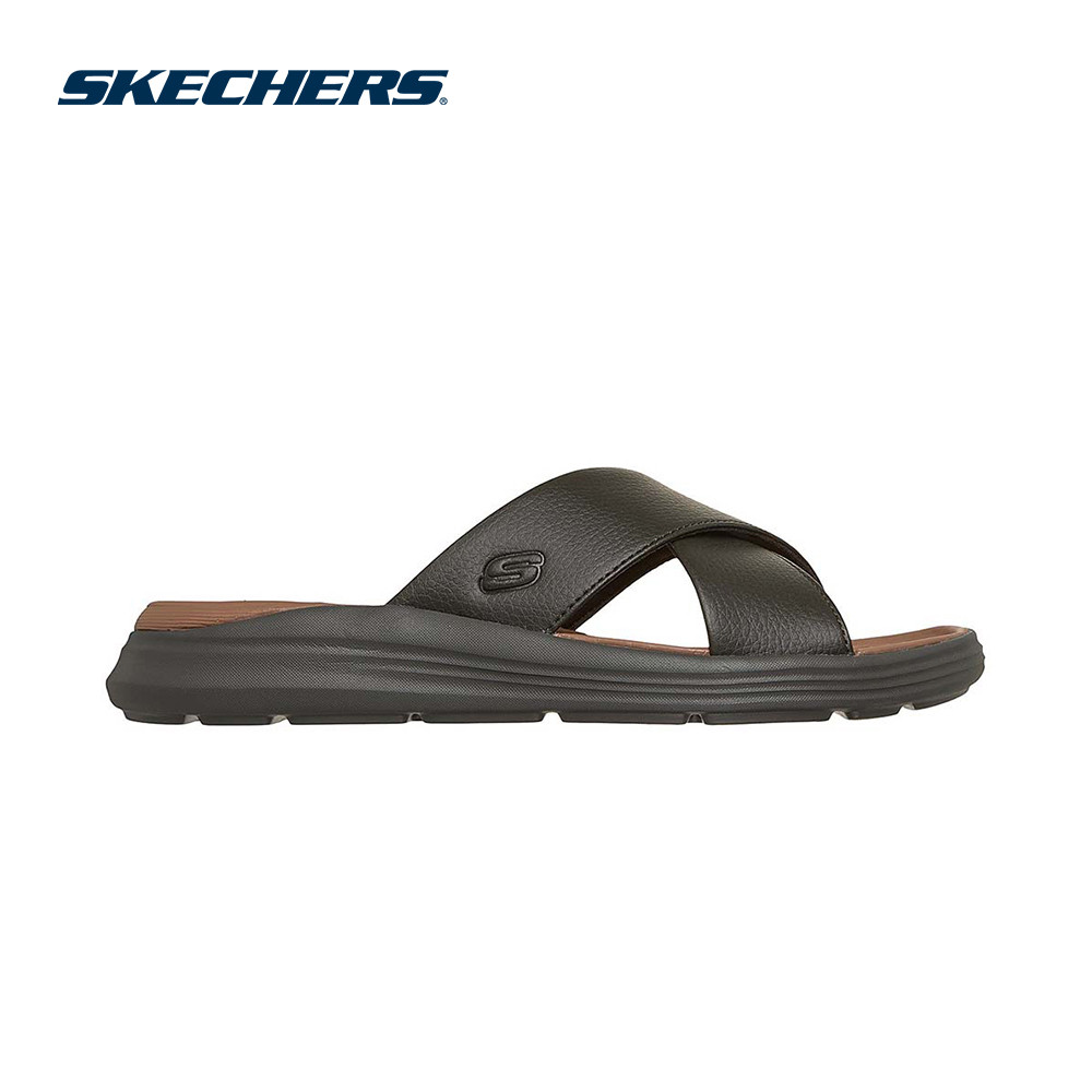 Skechers สเก็ตเชอร์ส รองเท้าแตะผู้ชาย Men USA Sargo Denal Sandals - 205627-OLV (latest)