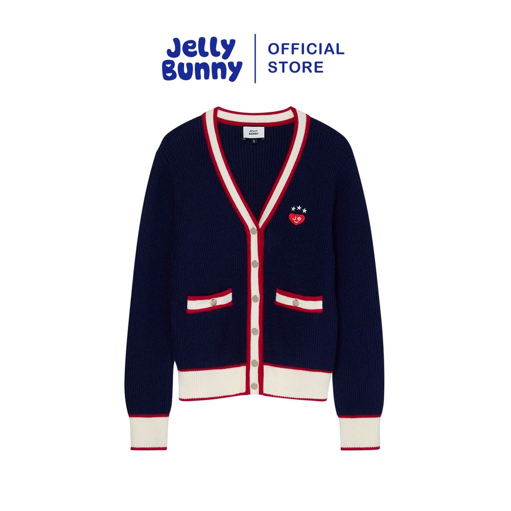 JELLY BUNNY เสื้อคาร์ดิแกนแต่งขอบตัดสี JEREMY รุ่น B26WGWB017 NAVY