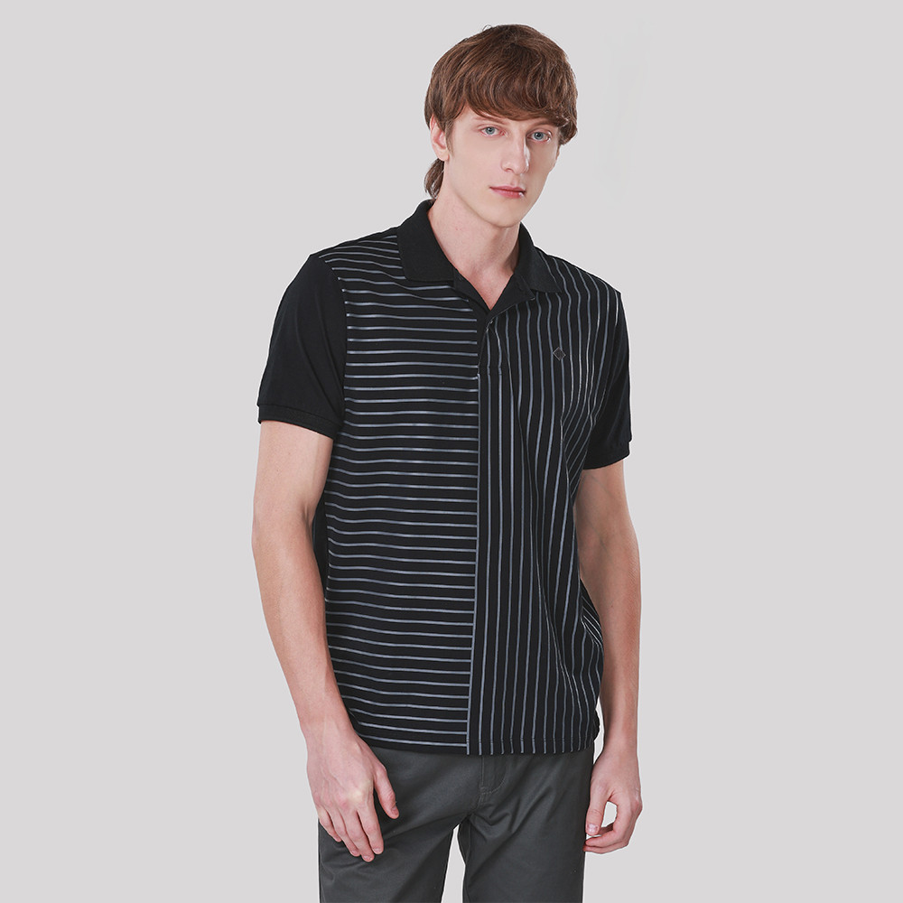 John Henry เสื้อโปโลผู้ชาย ทรงเข้ารูป รุ่น JH F325MPLSM04 – สีดำ